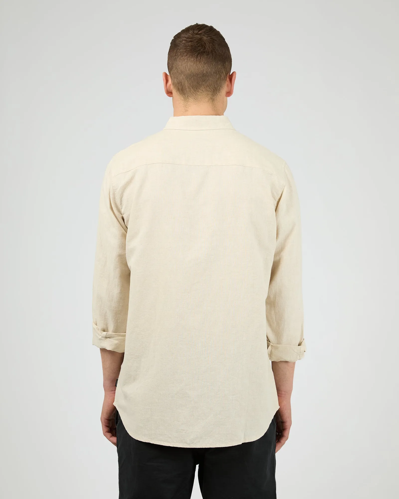 Linen Long Sleeve Shirt II Natural sold by edge clothing product image thumbnail 3