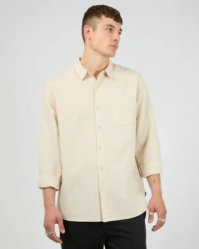 Linen Long Sleeve Shirt II Natural sold by edge clothing