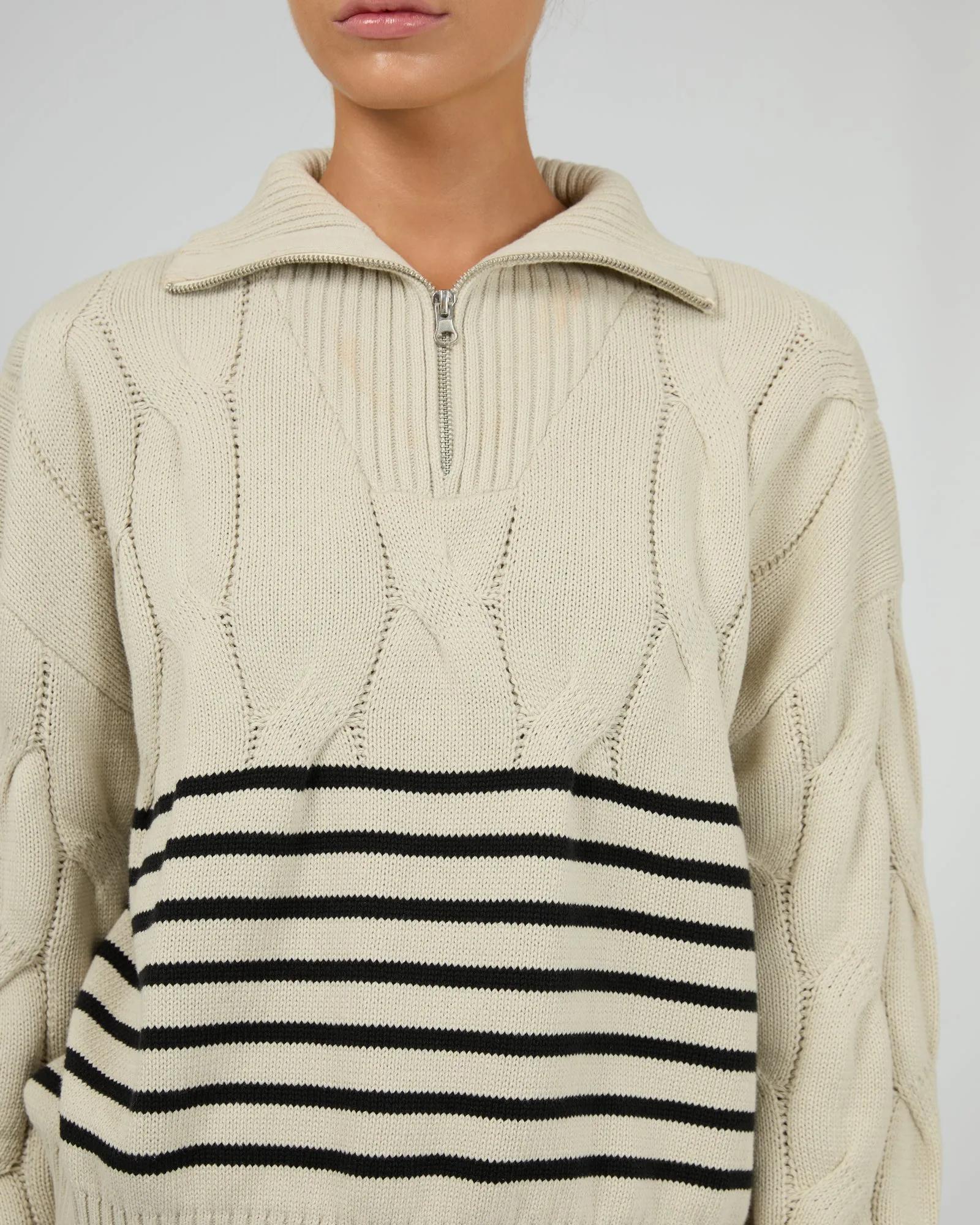 Astrid Quarter Zip Knit Natural sold by edge clothing product image thumbnail 5