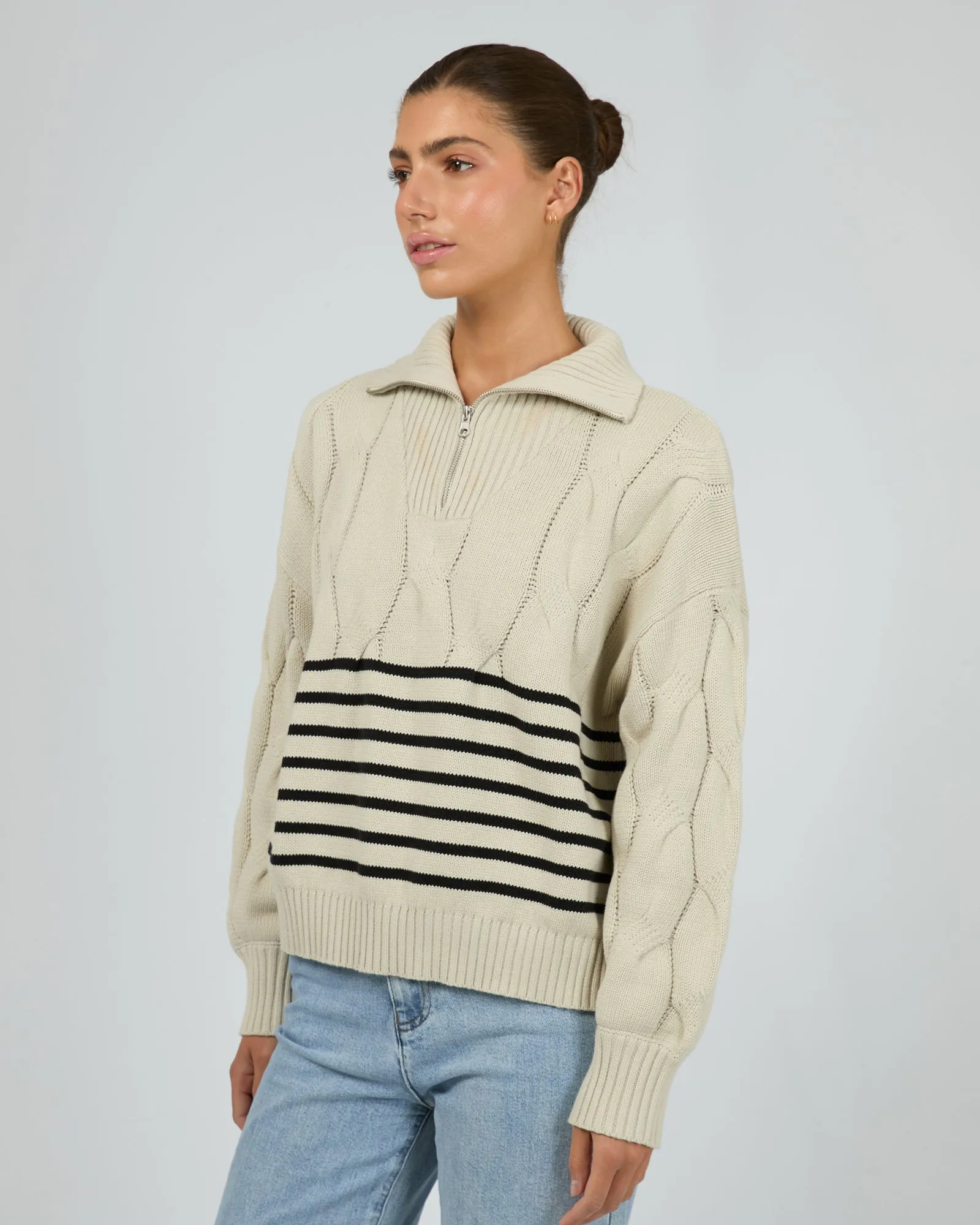 Astrid Quarter Zip Knit Natural sold by edge clothing product image thumbnail 4
