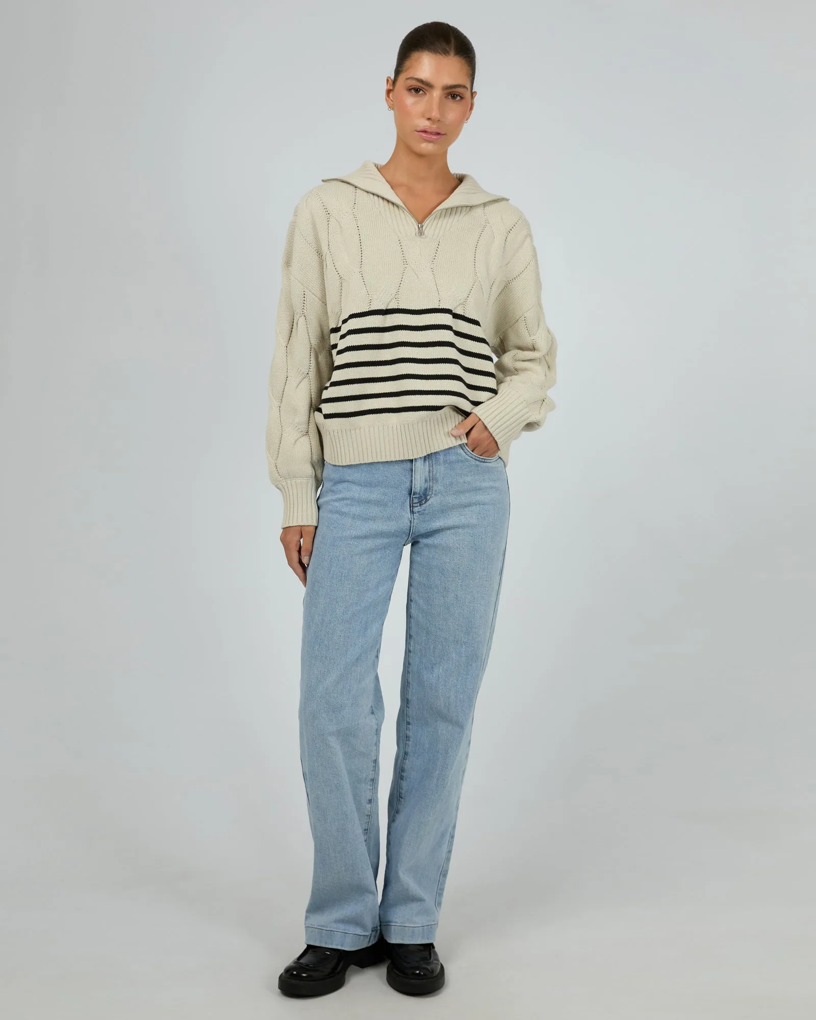 Astrid Quarter Zip Knit Natural sold by edge clothing product image thumbnail 2