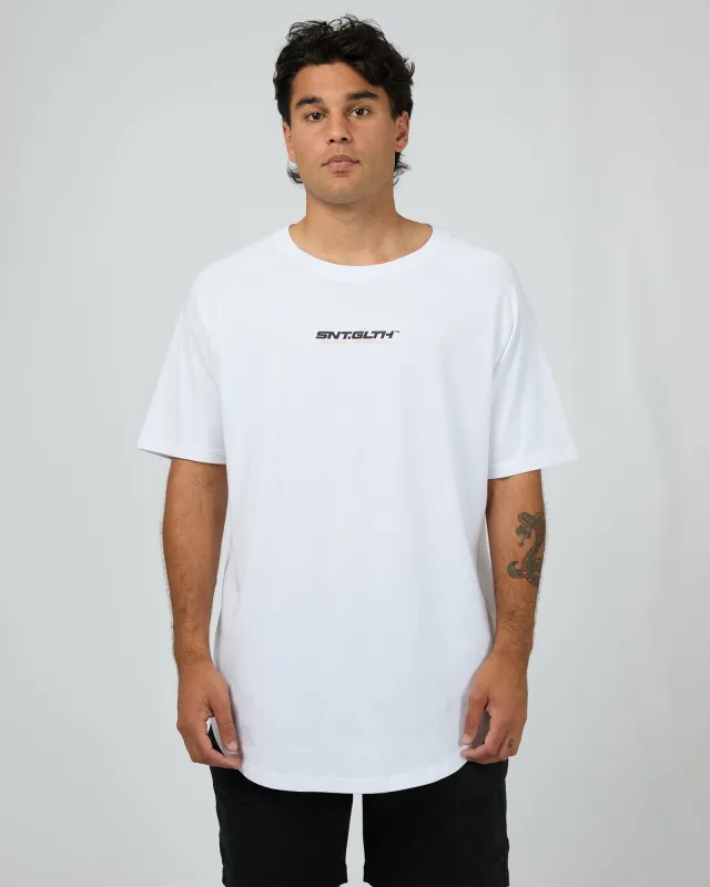 Pace Raglan Tee White sold by edge clothing