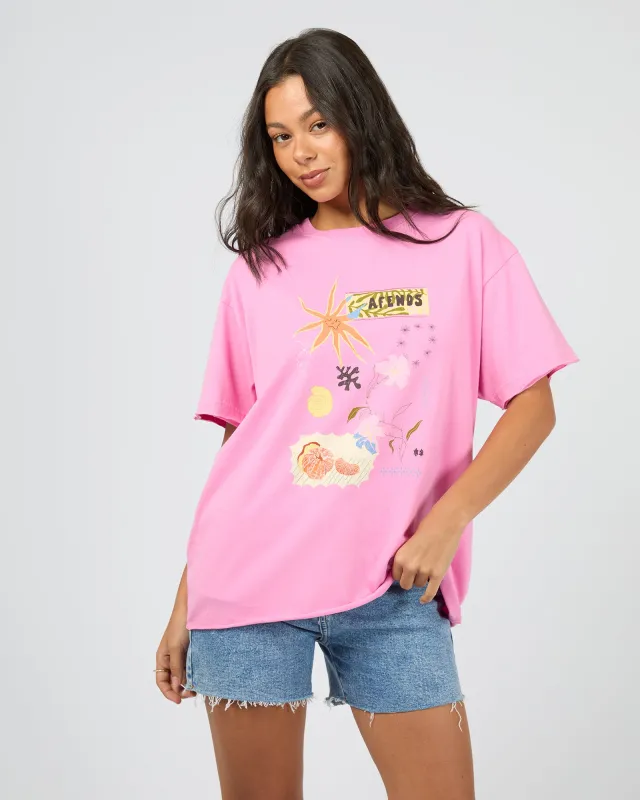 Amalfi Recycled Oversized Tee Pink sold by edge clothing