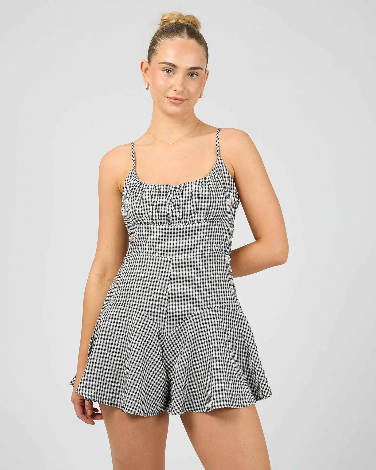Charli Playsuit Check sold by edge clothing