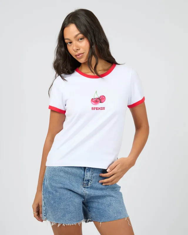 Abiza Recycled Raglan Tee Tomato sold by edge clothing