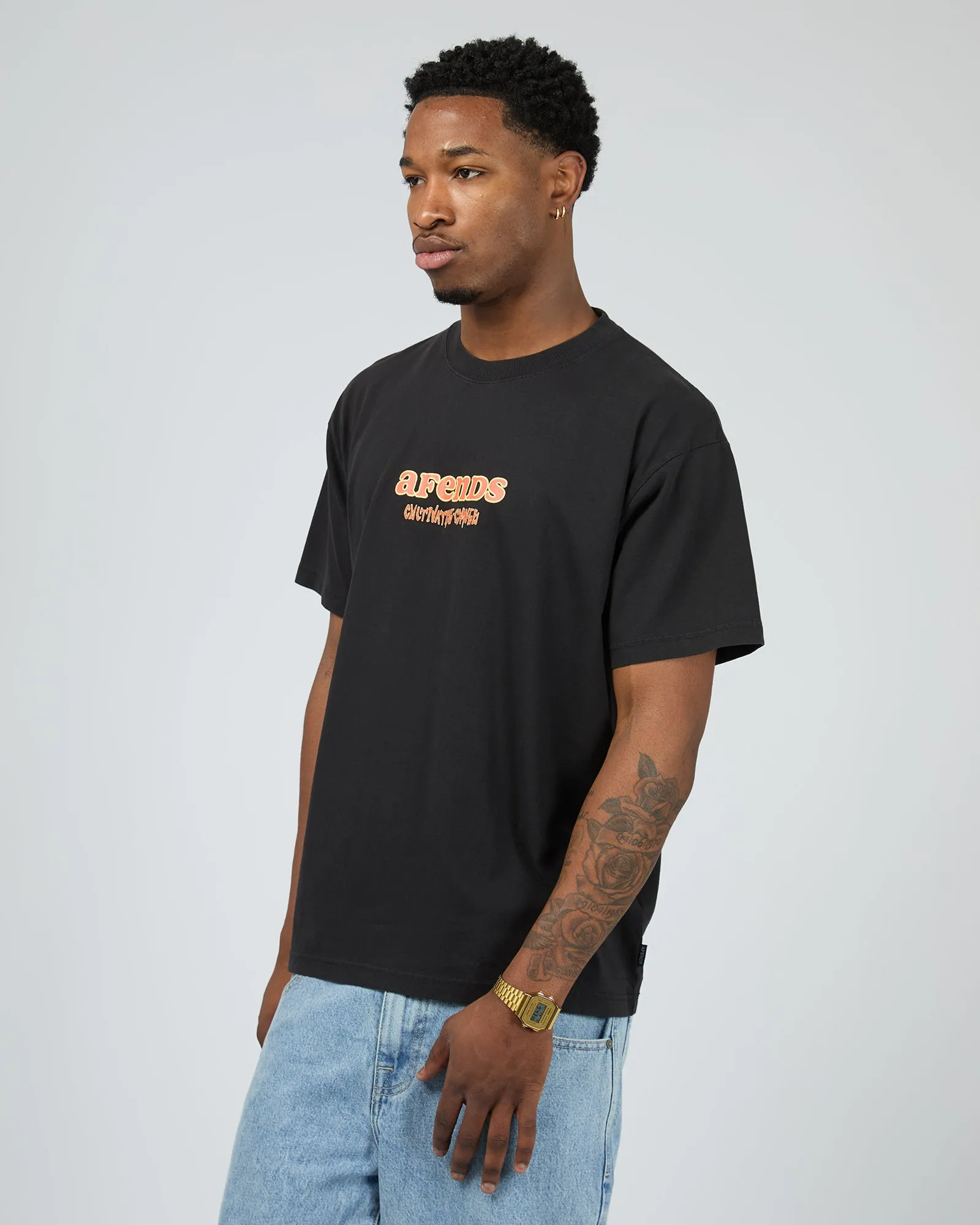 Simple Times Recycled Boxy Fit Tee Stone Black sold by edge clothing product image thumbnail 4