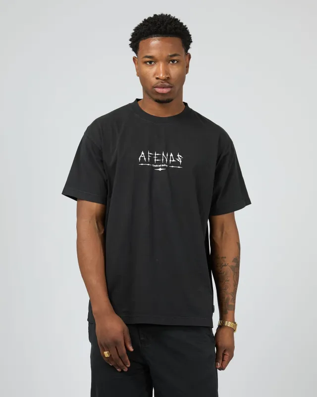 Spinal Boxy Fit Tee Black sold by edge clothing