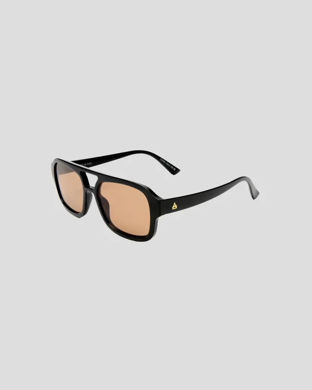 Aquarius Unisex Sunglasses Black Tan Tint Black sold by edge clothing