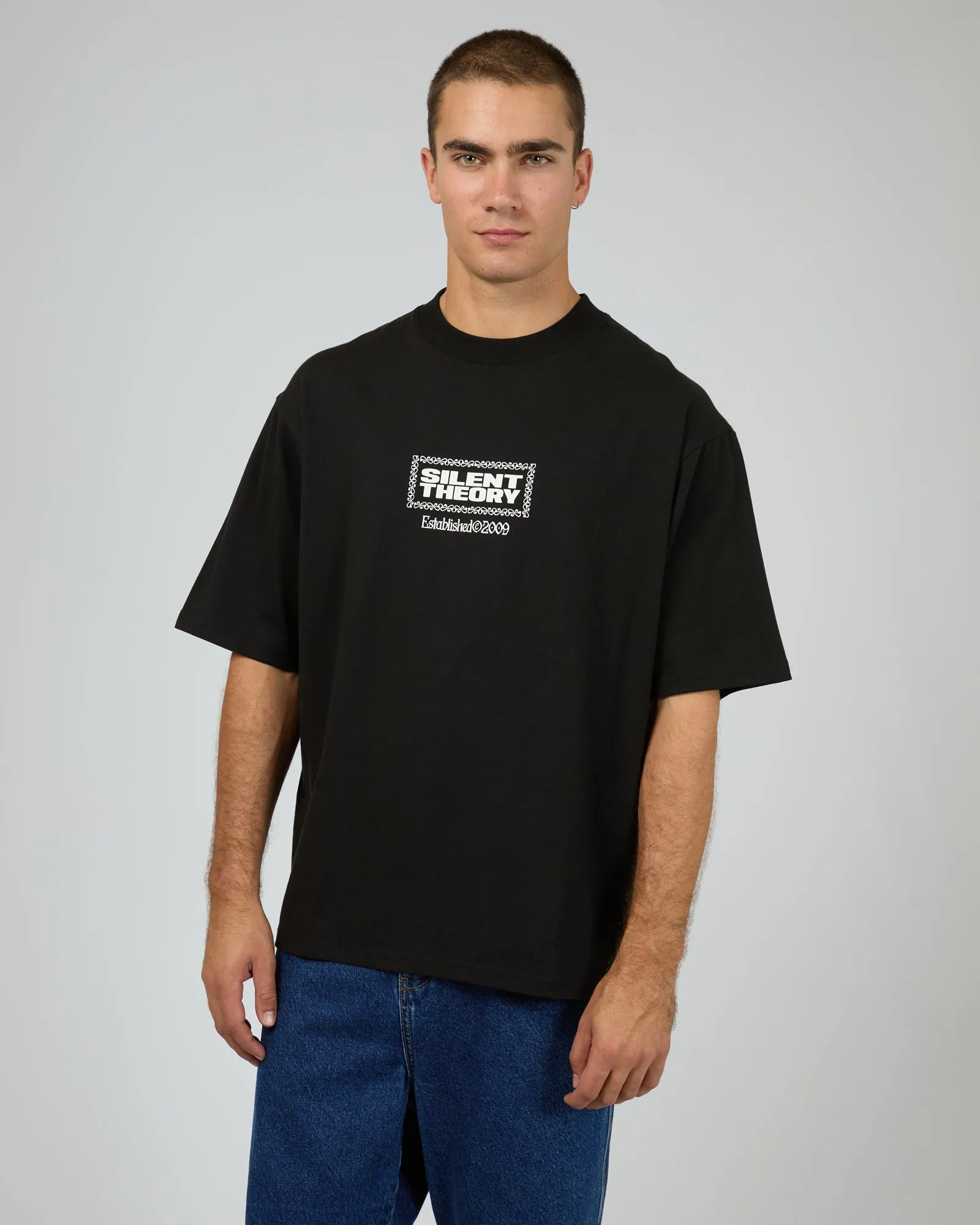 Historic Box Tee Black sold by edge clothing