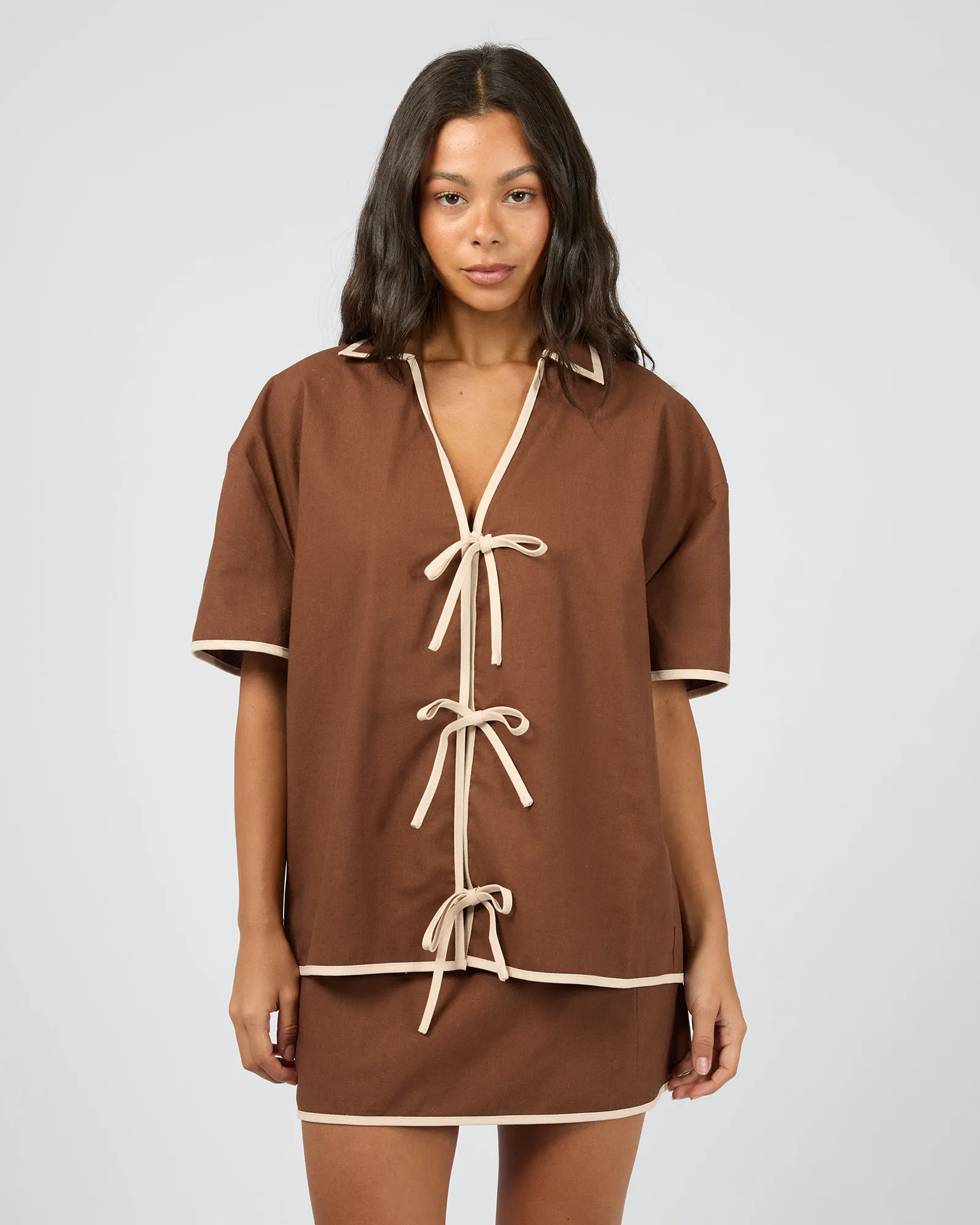 Tyler Shirt Brown sold by edge clothing