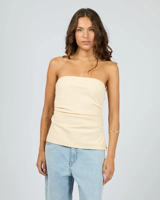 Lily Strapless Top Butter sold by edge clothing