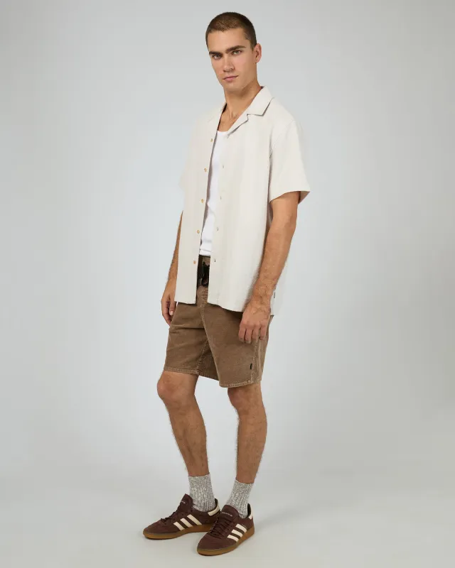Vacay Textured Short Sleeve Shirt Natural sold by edge clothing