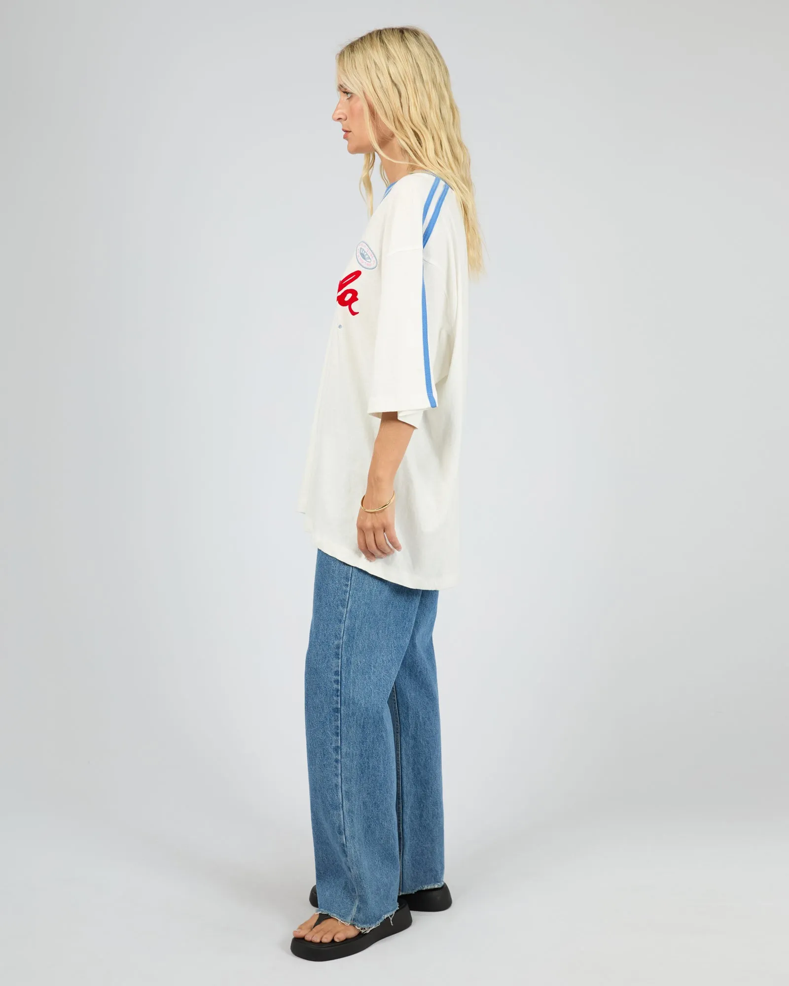 Bermuda Oversized V Neck Tee Vintage White sold by edge clothing product image thumbnail 4