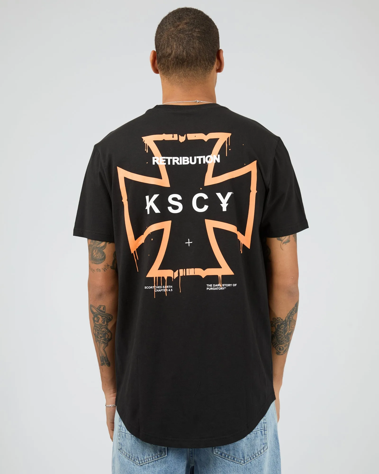 Retribution Dual Curved Tee Black sold by edge clothing product image thumbnail 3