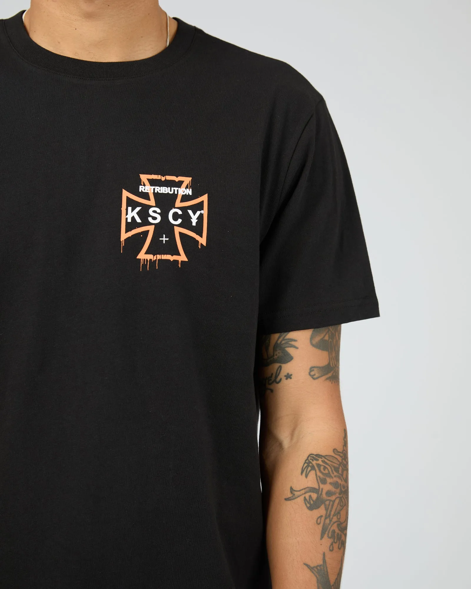 Retribution Dual Curved Tee Black sold by edge clothing product image thumbnail 5