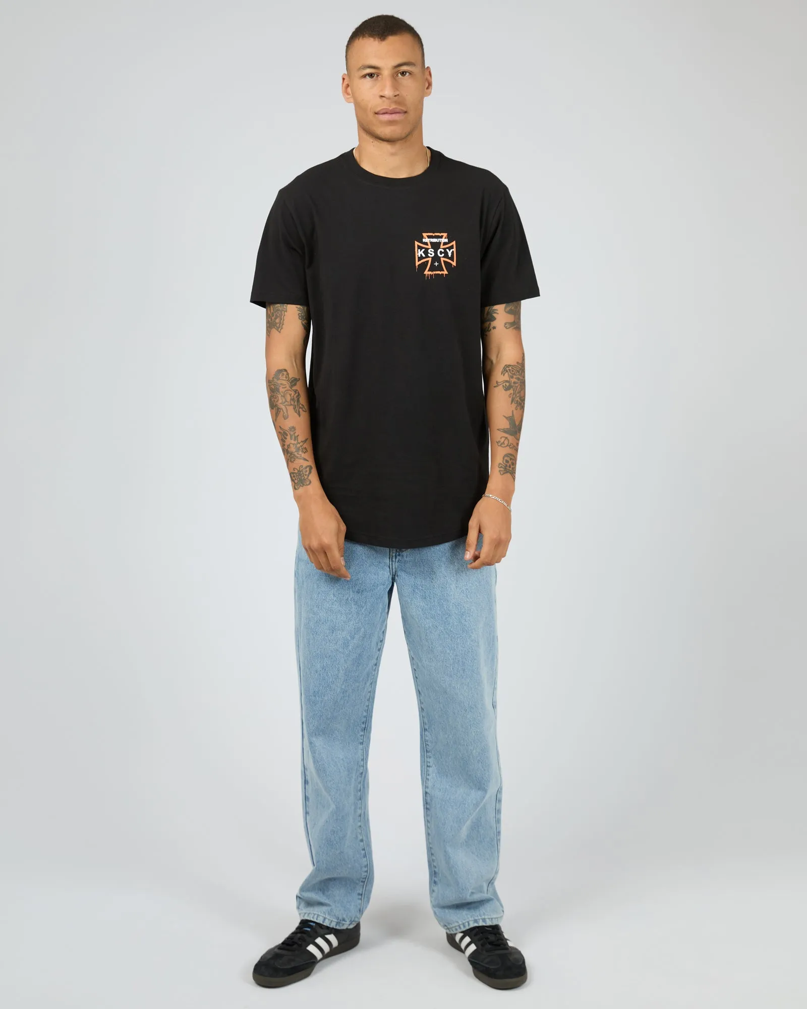 Retribution Dual Curved Tee Black sold by edge clothing product image thumbnail 2