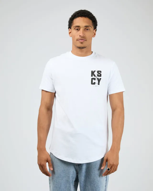 Fenced Dual Curved Tee White sold by edge clothing
