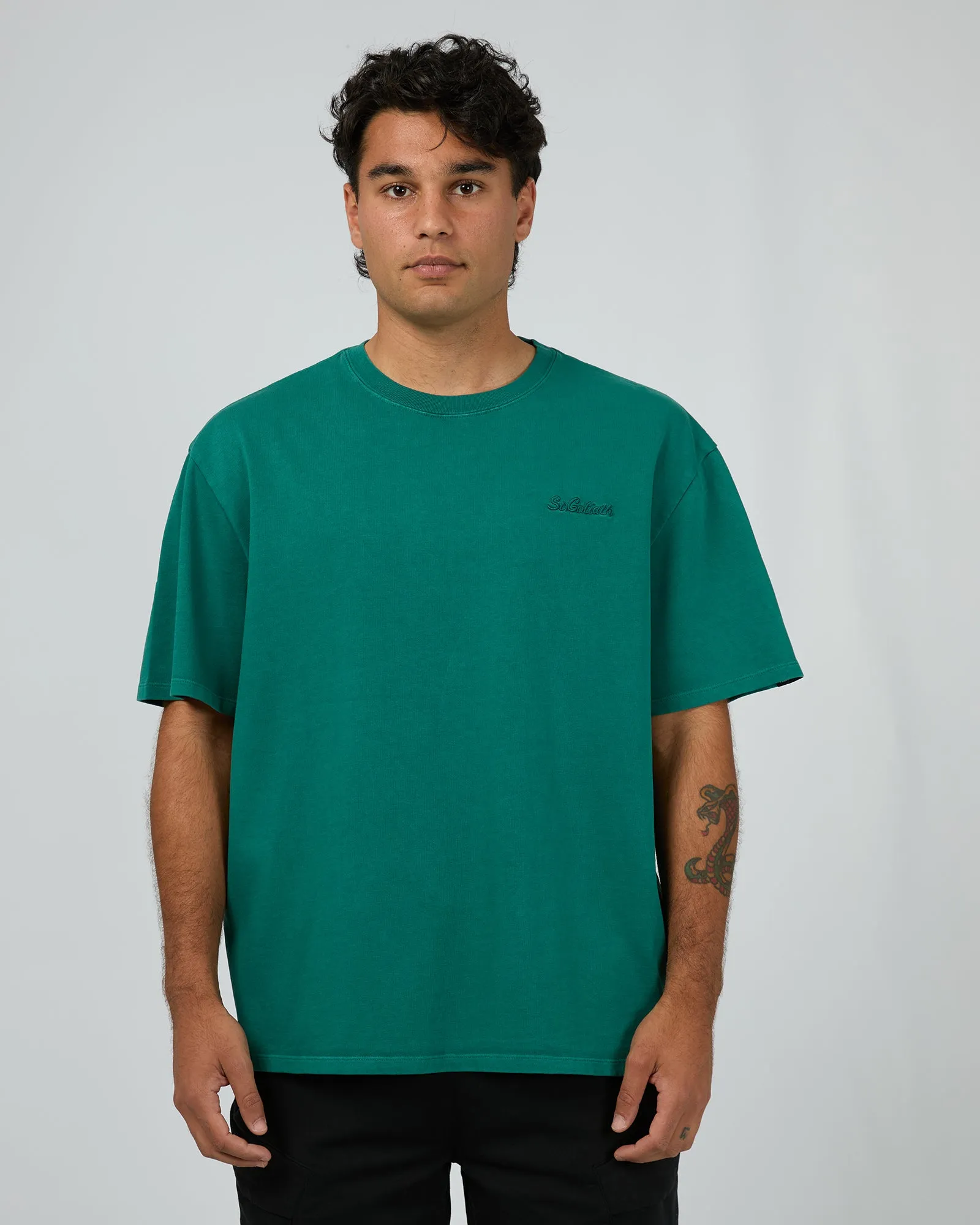 Essential Script Tee Tide Green sold by edge clothing