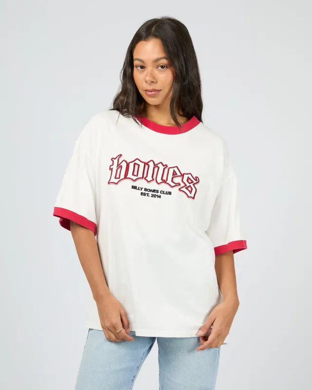 Bones Steeze Ringer Tee Red sold by edge clothing