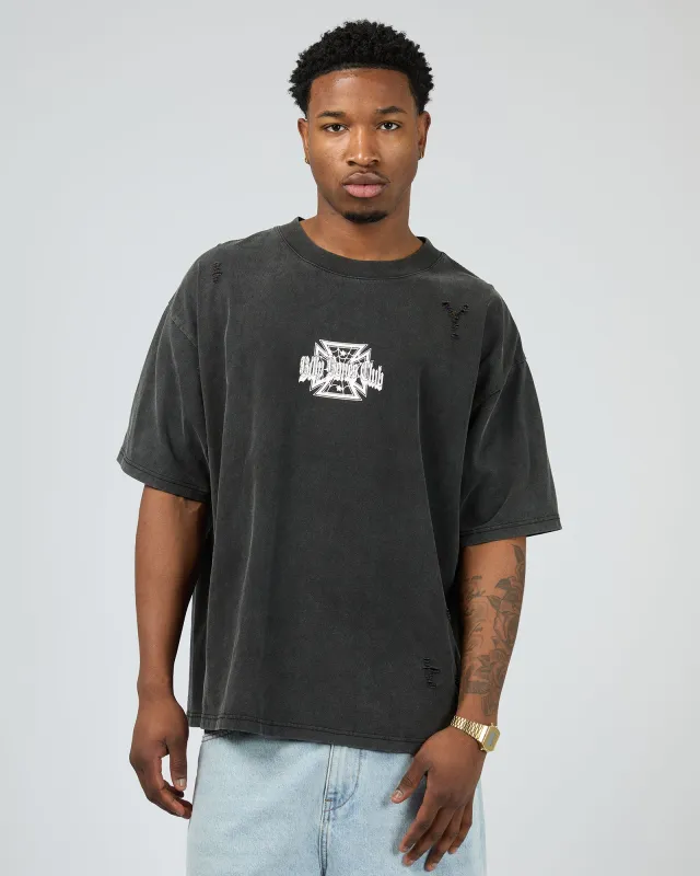 Lowrider Tee Washed Black made by edge clothing
