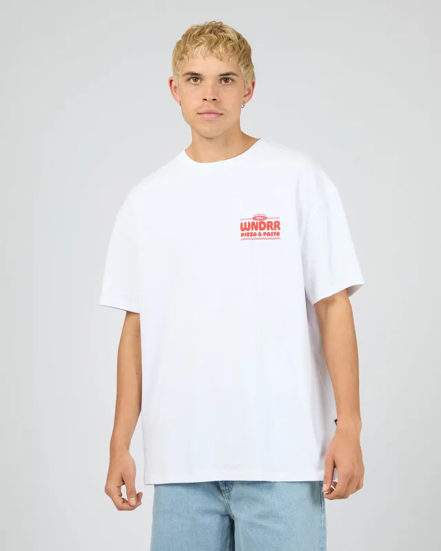 Slicing Since Box Fit Tee White sold by edge clothing