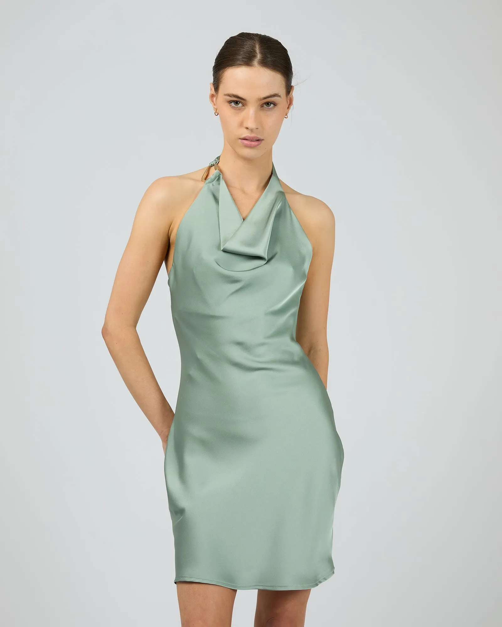 Nina Mini Dress Sage sold by edge clothing