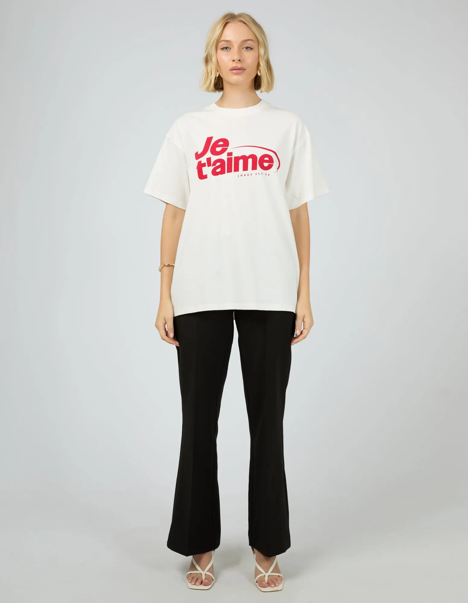 Je T Aime Tee Vintage White sold by edge clothing product image thumbnail 2