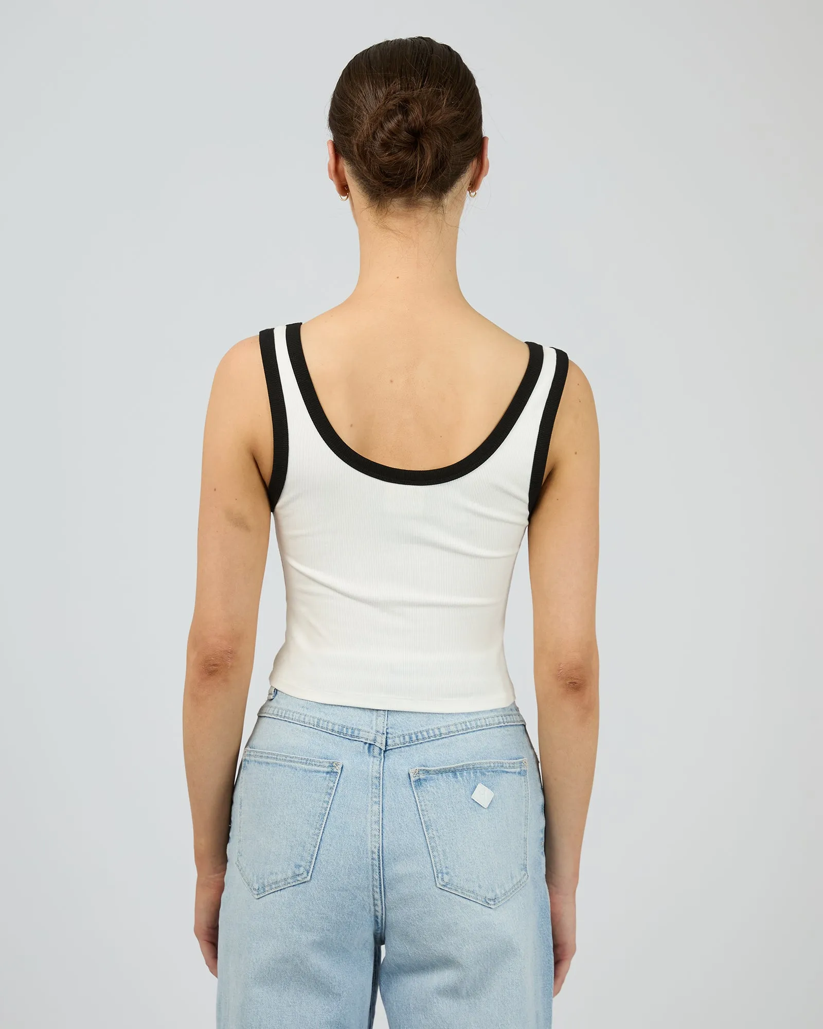 Love Letter Tank - Wht/Blk Multicoloured sold by edge clothing product image thumbnail 4