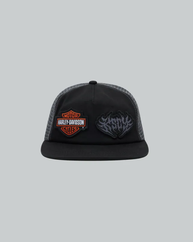 Rebel Trucker Hat Black sold by edge clothing