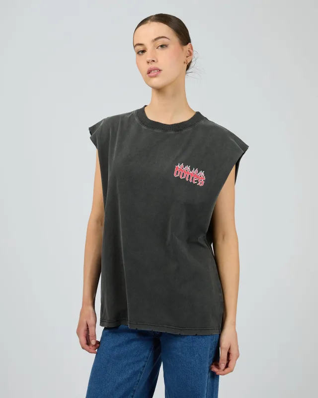 Burning Bones Muscle Tank Vintage Black sold by edge clothing