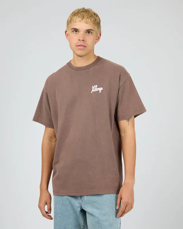 Folded Crown Short Sleeve Tee Mocha sold by edge clothing
