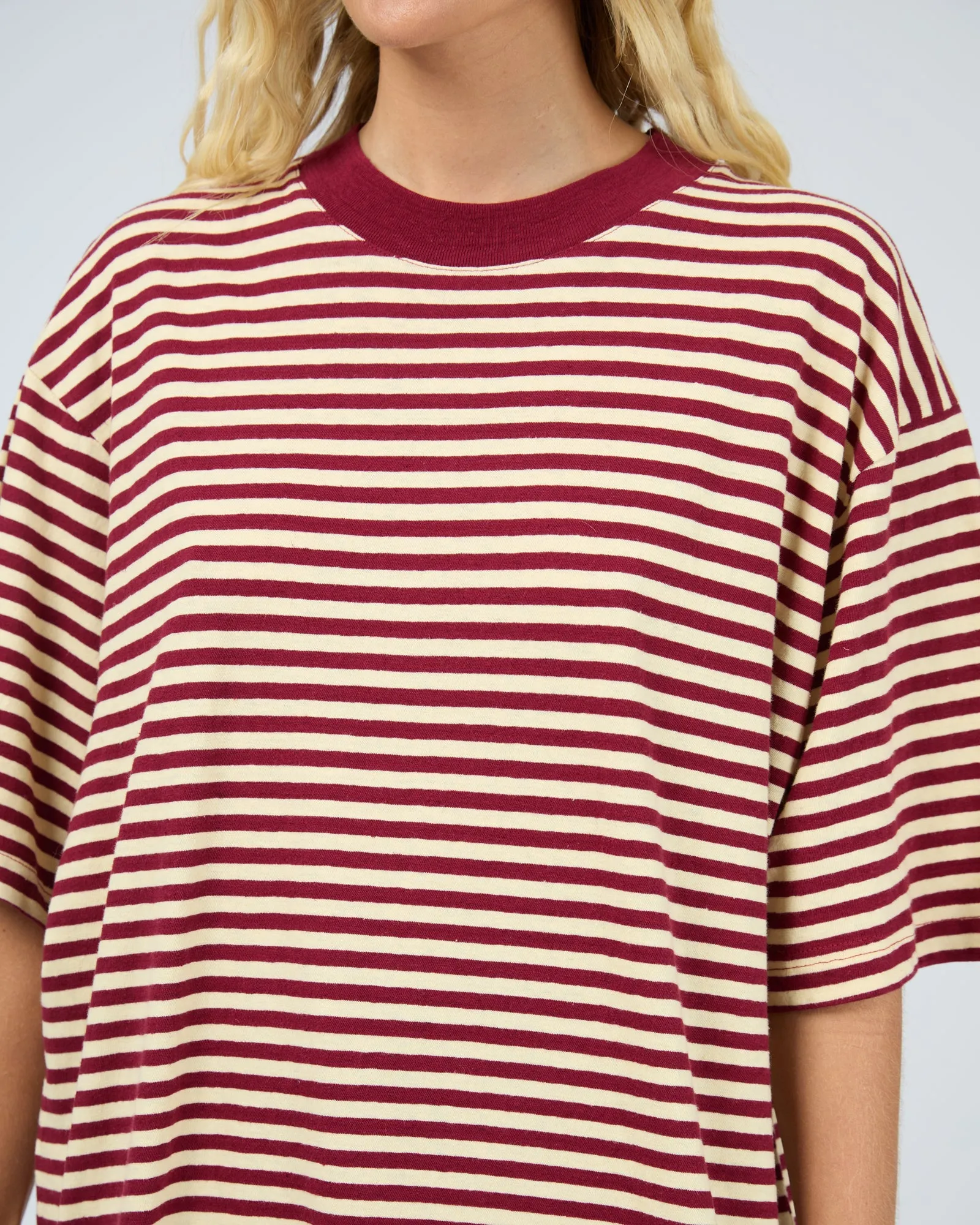 Paloma Oversized Stripe Tee Wine sold by edge clothing product image thumbnail 5
