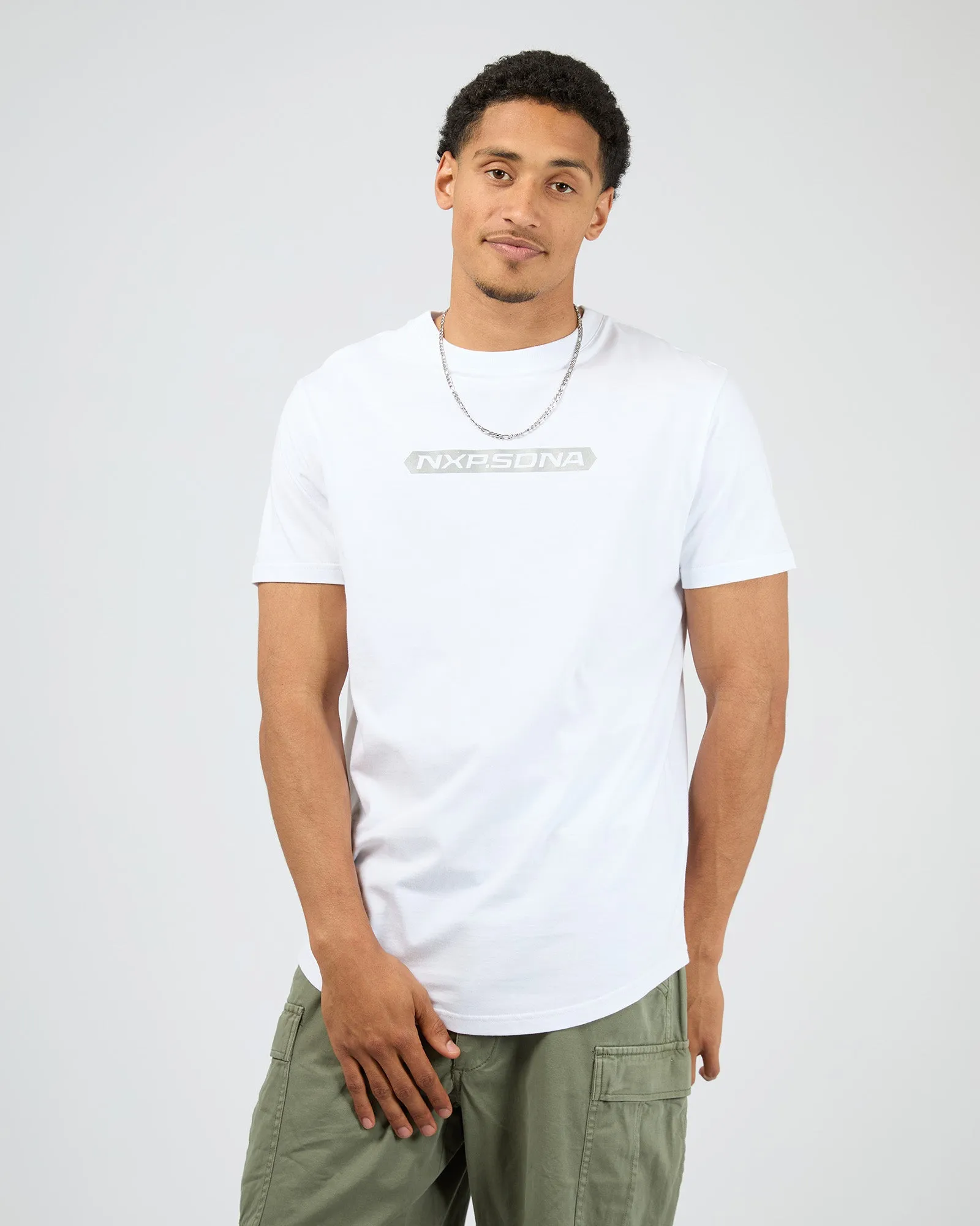Ultimate Dual Curved Tee White sold by edge clothing