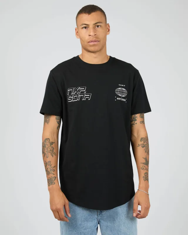 Grande Dual Curved Tee Black sold by edge clothing