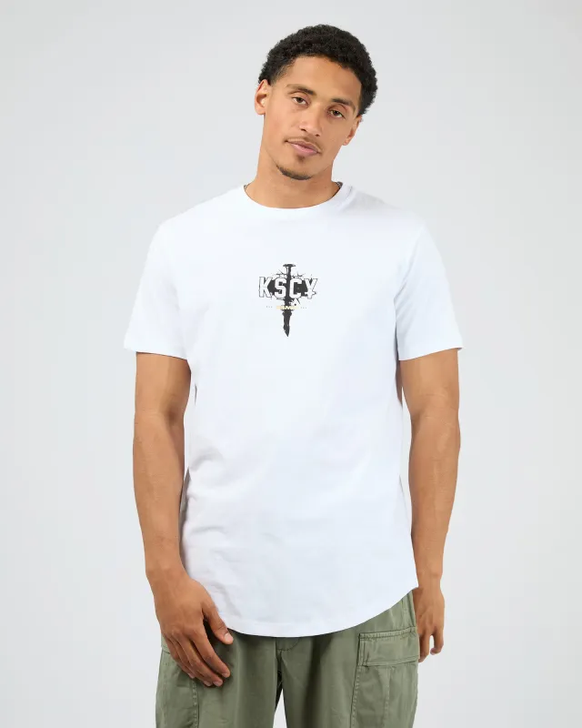 Imperial Dual Curved Tee White sold by edge clothing