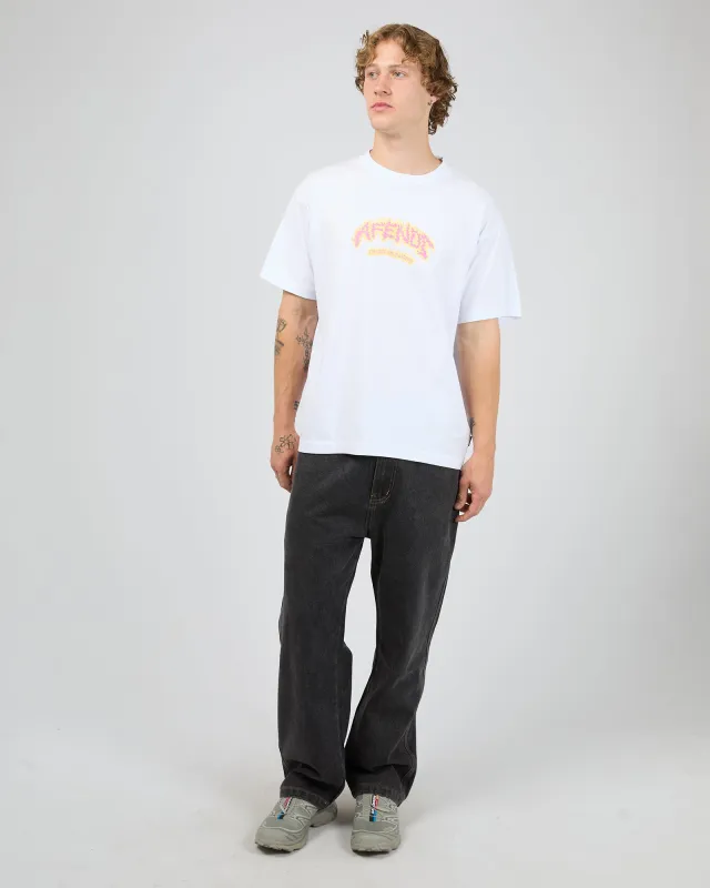 Flame On Recycled Boxy Fit Tee White sold by edge clothing
