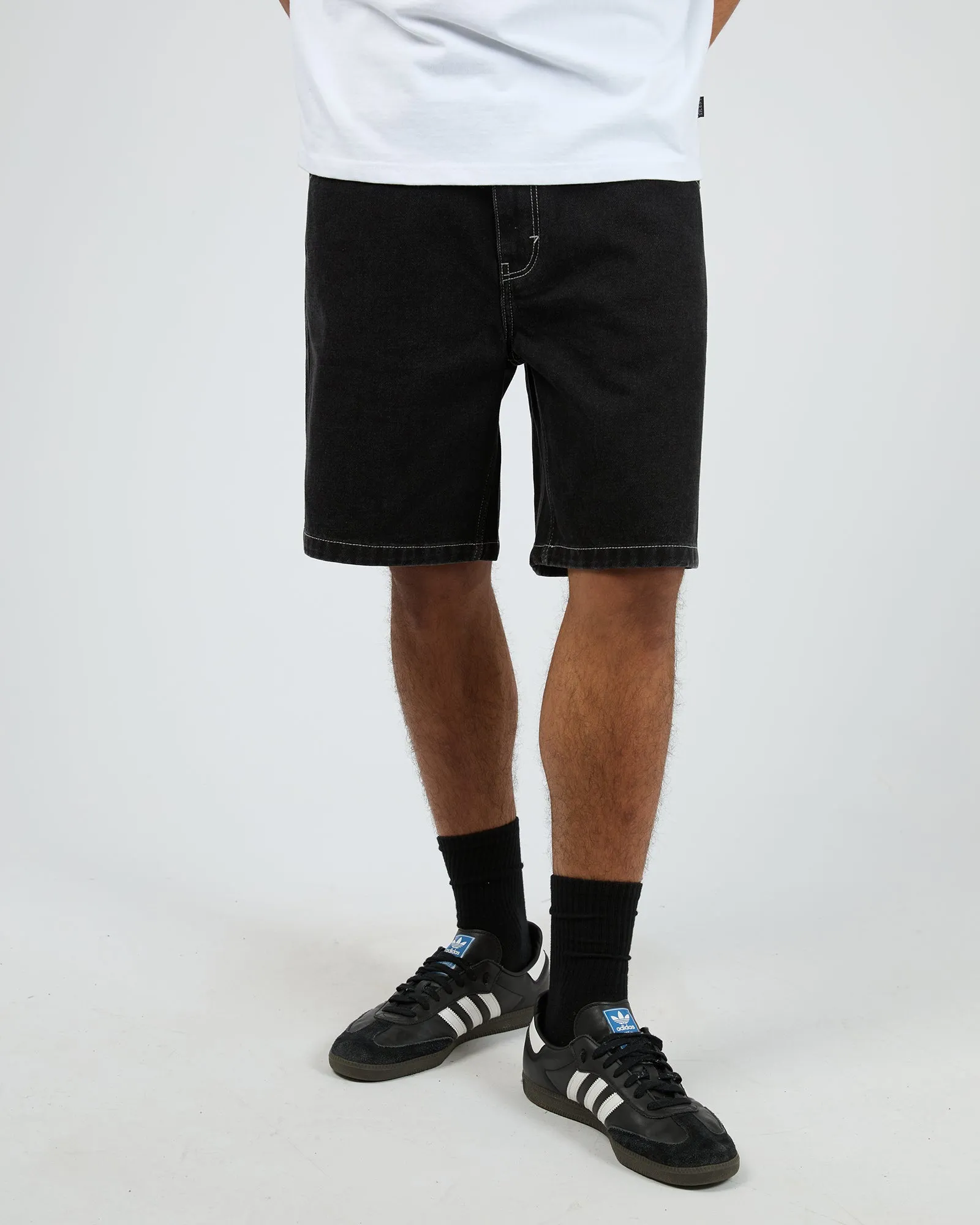 A5 Baggy Short Lance Washed Black sold by edge clothing