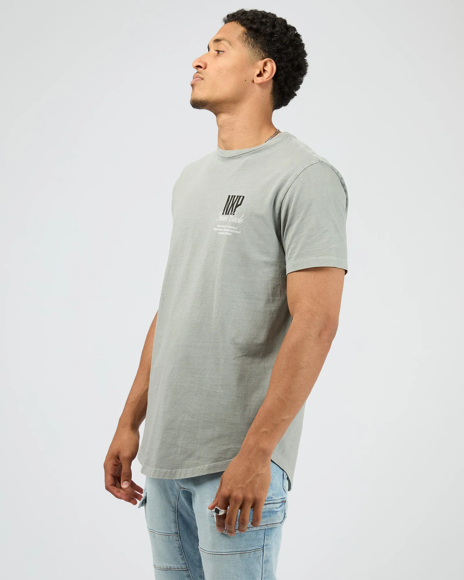 Dynamic Dual Curved Tee Grey sold by edge clothing product image thumbnail 4