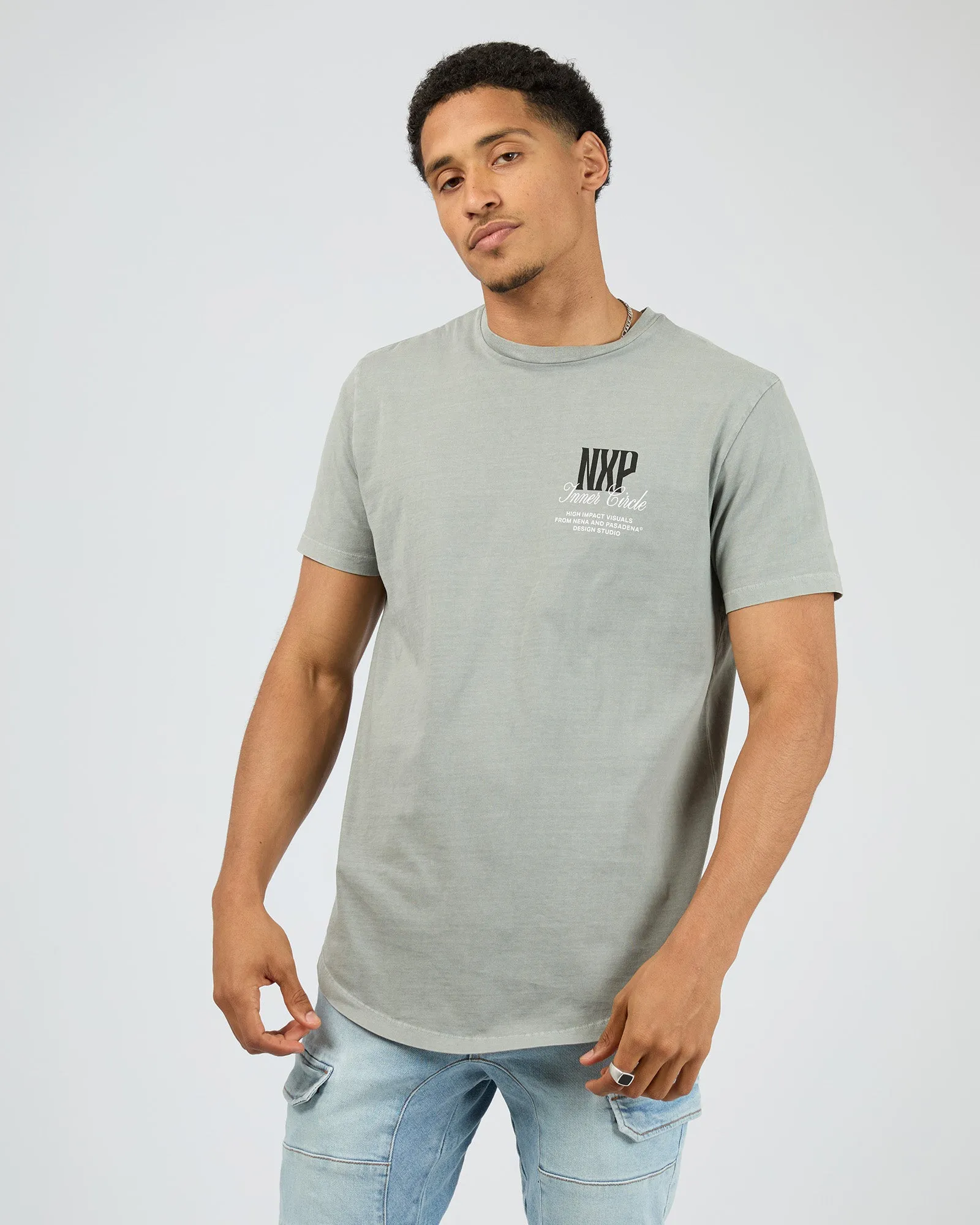 Dynamic Dual Curved Tee Grey sold by edge clothing