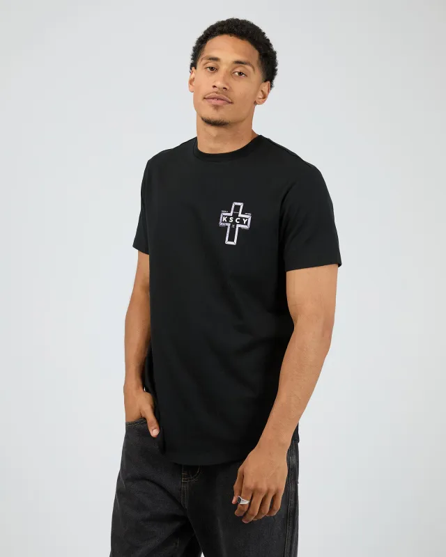 Dominus Dual Curved Tee Black made by edge clothing