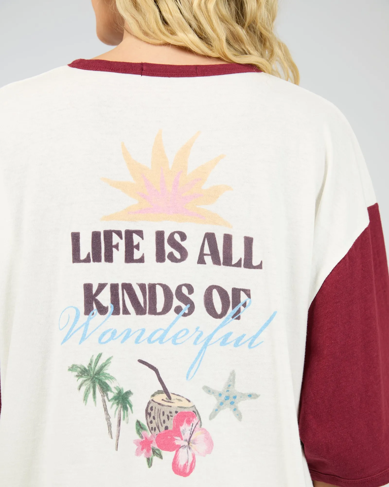 Paradise Oversized Tee Wine sold by edge clothing product image thumbnail 5