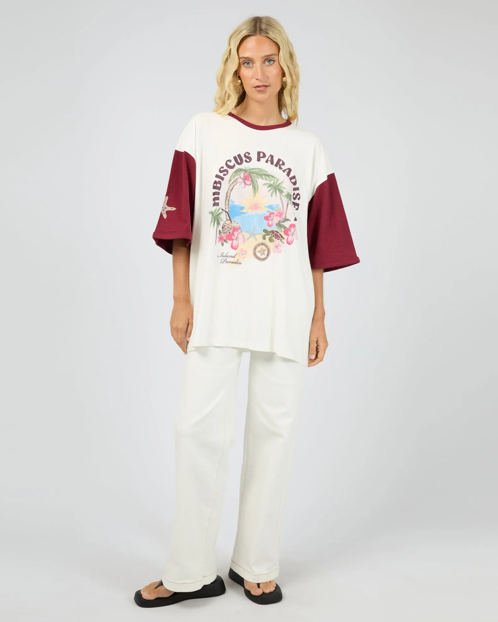 Paradise Oversized Tee Wine sold by edge clothing product image thumbnail 2