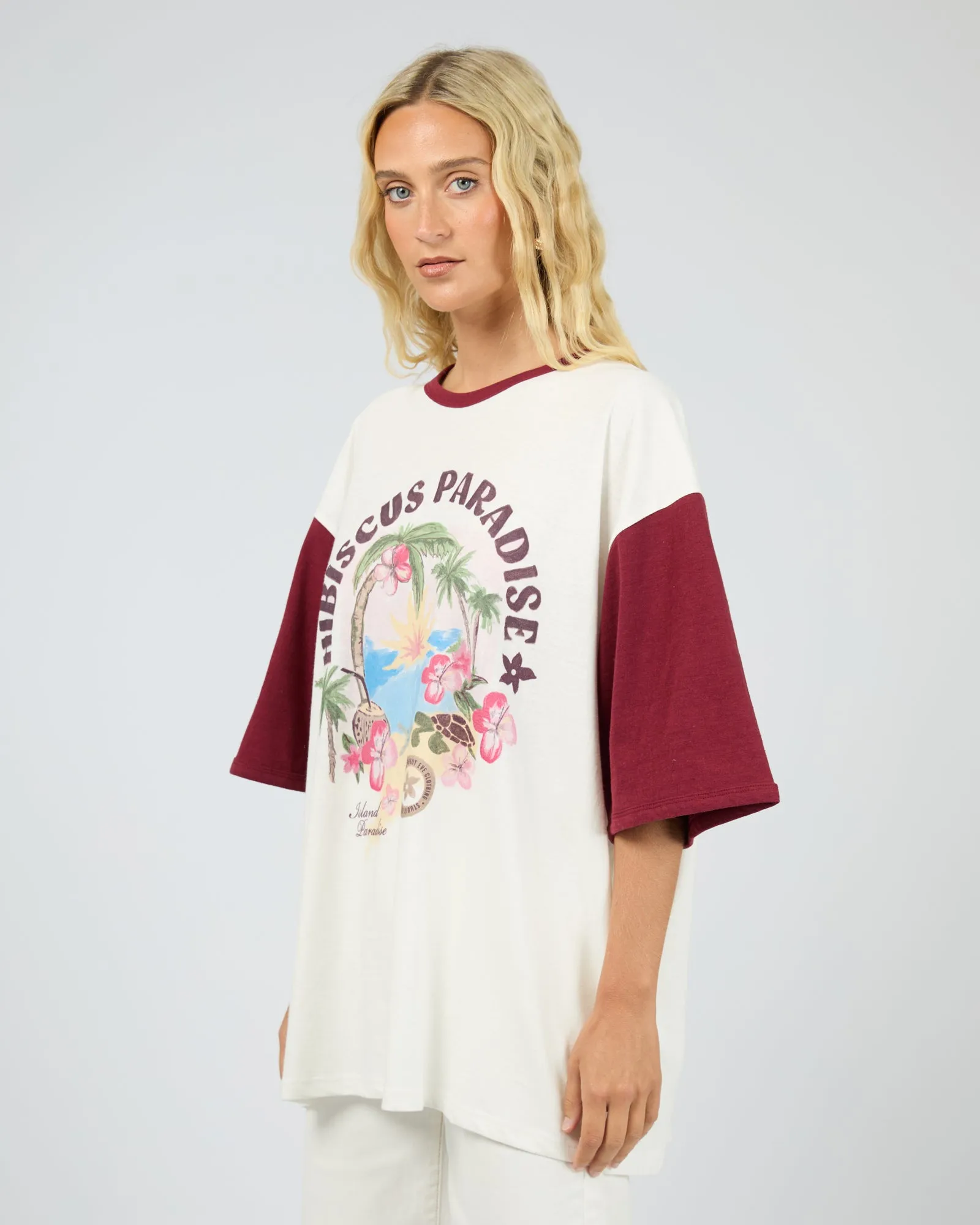 Paradise Oversized Tee Wine sold by edge clothing product image thumbnail 4