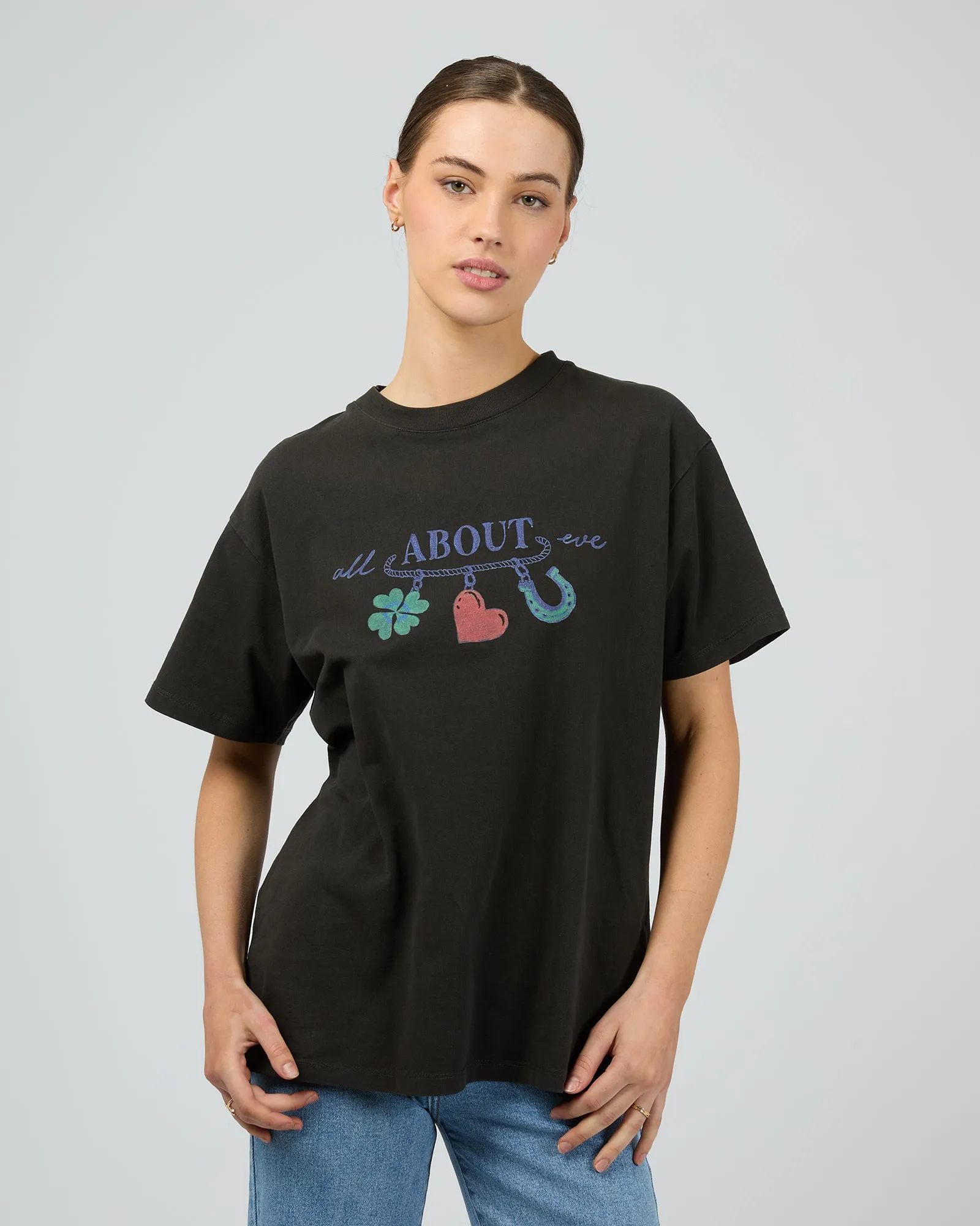 Lucky Charm Relaxed Tee Washed Black sold by edge clothing