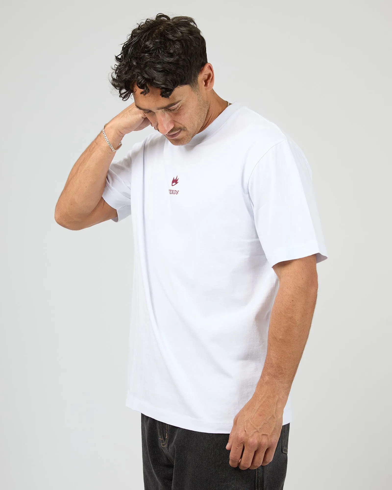 Burning Retro Fit Tee White sold by edge clothing product image thumbnail 4