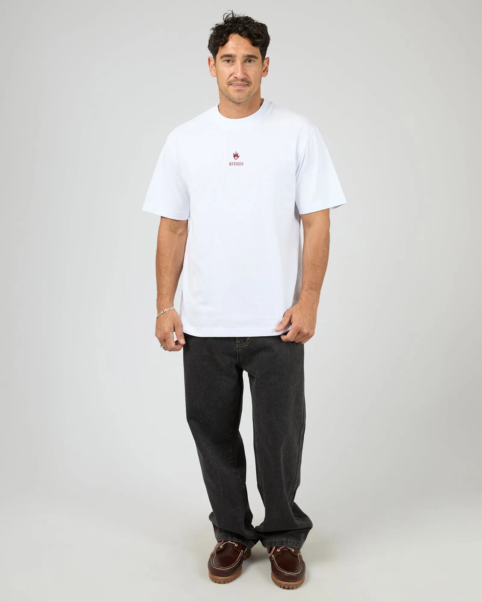 Burning Retro Fit Tee White sold by edge clothing product image thumbnail 2