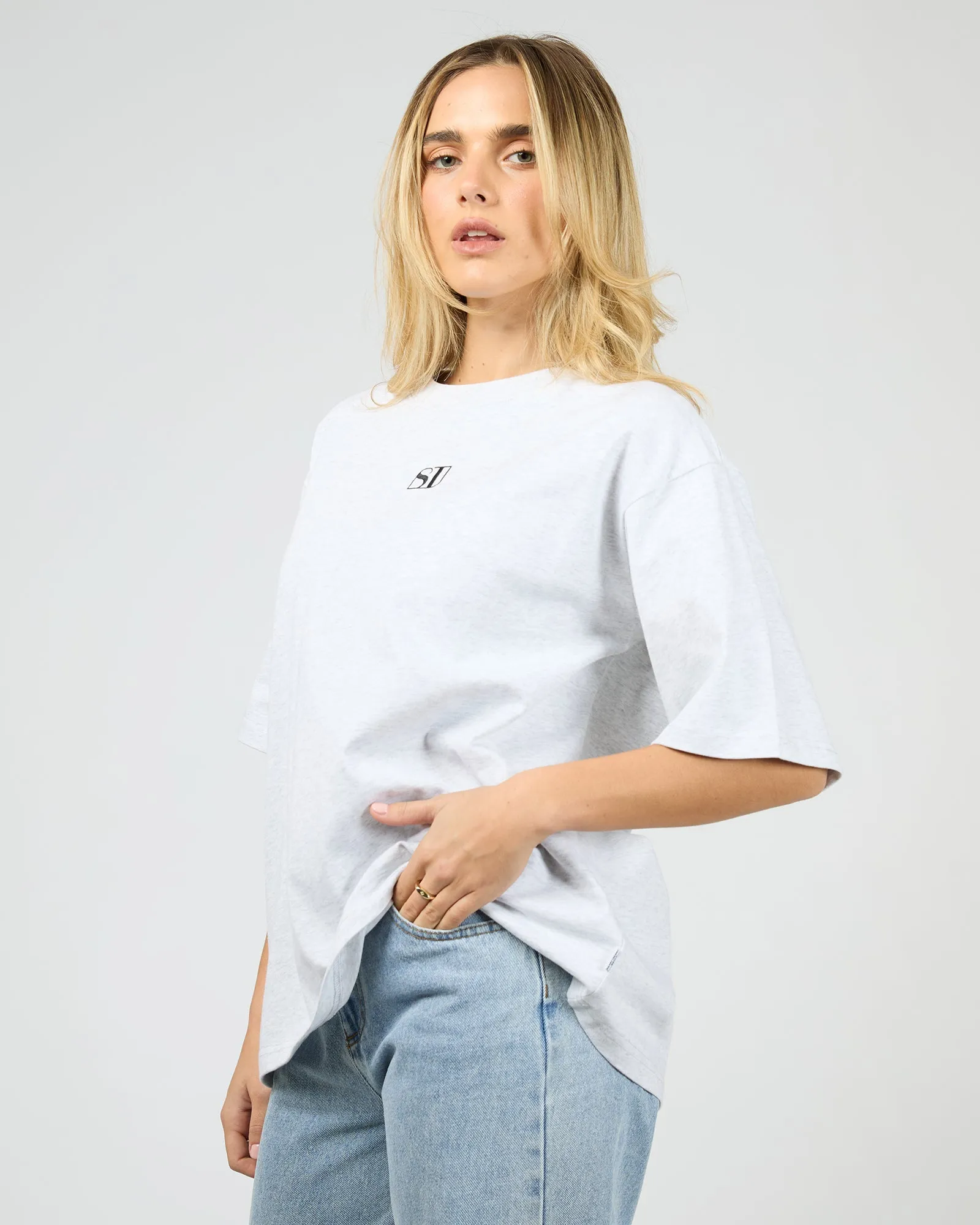 Silent Luxe Tee Snow Marle sold by edge clothing product image thumbnail 4