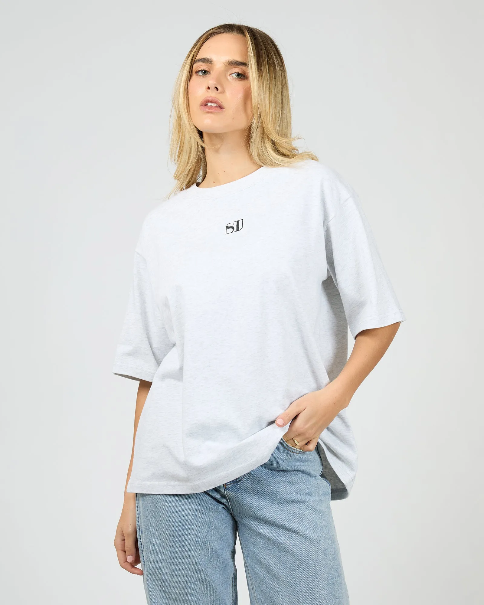 Silent Luxe Tee Snow Marle sold by edge clothing product image thumbnail 2