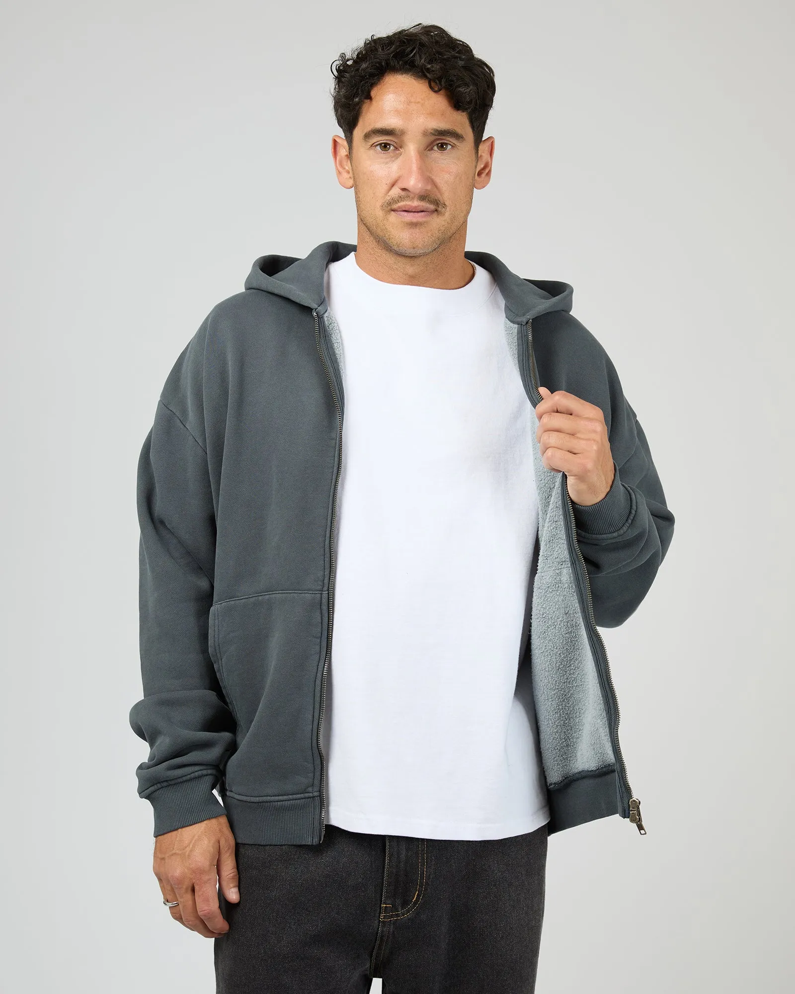 Box Zip Hoodie Navy sold by edge clothing