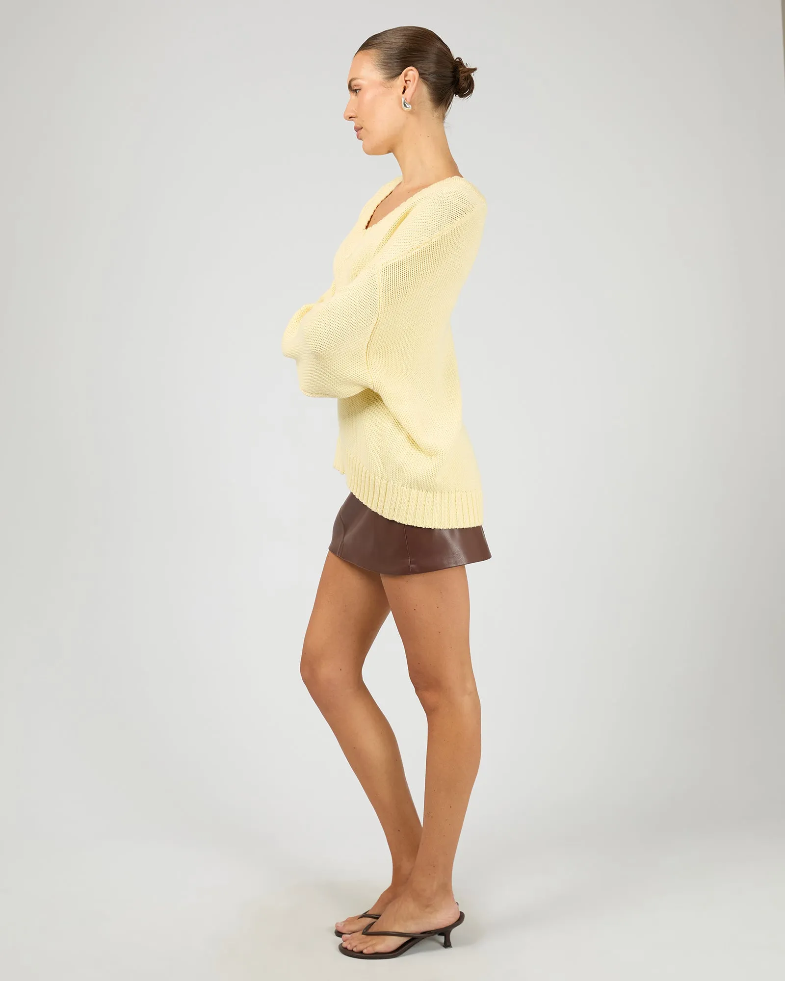 Cosy V Neck Knit Yellow sold by edge clothing product image thumbnail 5